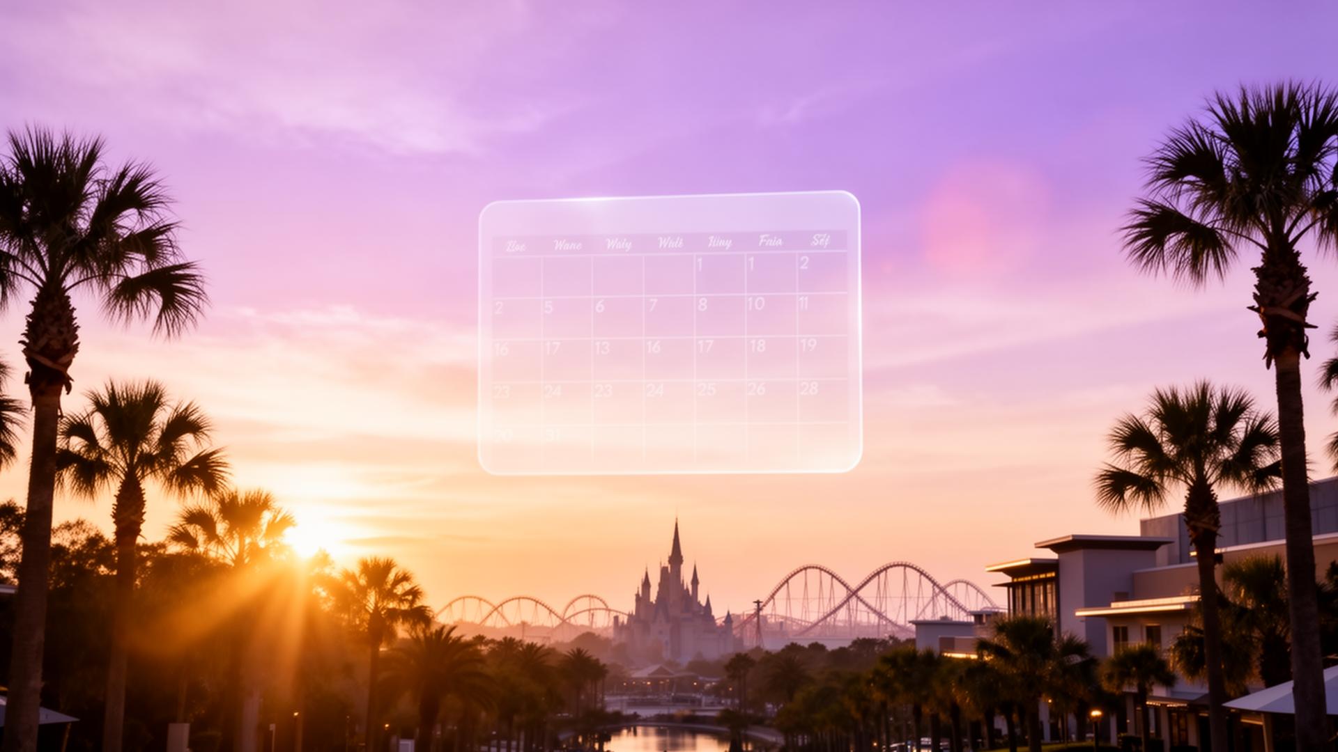 Orlando sunset skyline with palm trees — Florida holiday planner
