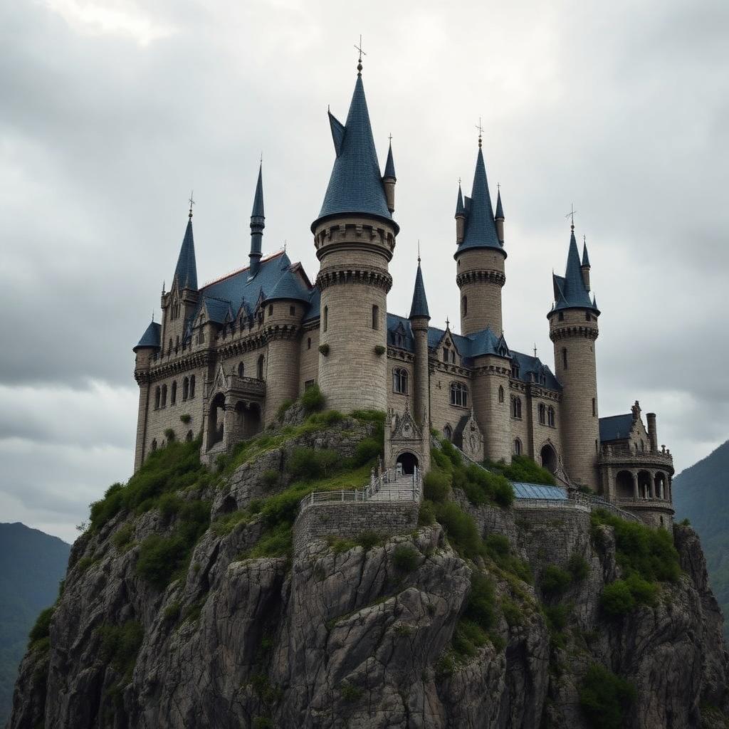 Hogwarts Castle illuminated at night at Universal Orlando